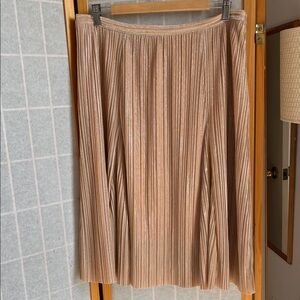 Maeve metallic pleated skirt. Rose colored. M